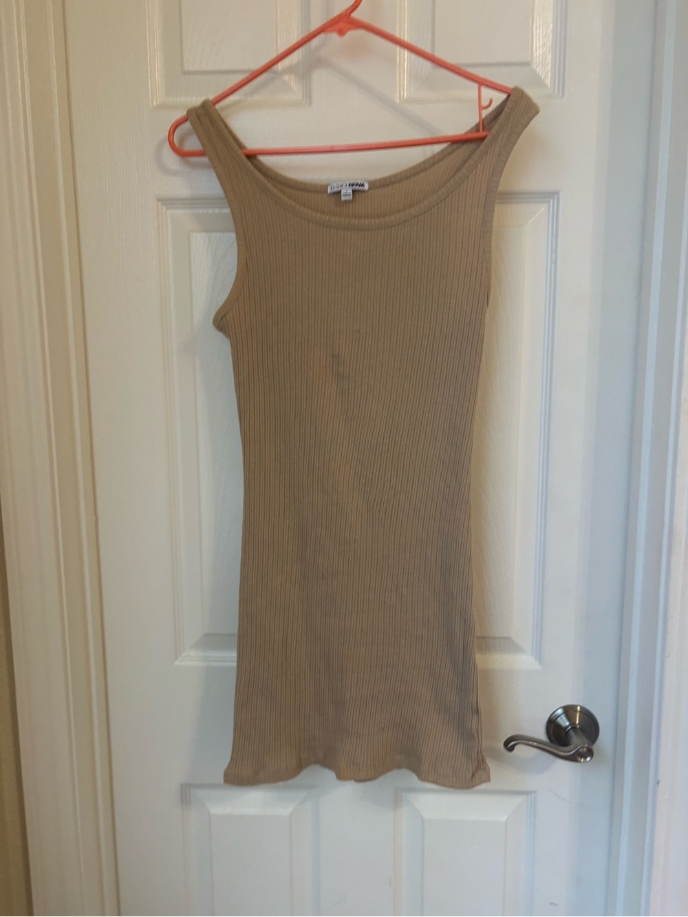 Brandy Melville Tan Ribbed Tank Dress